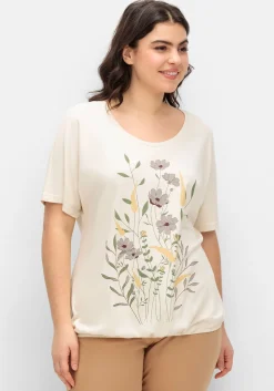 Jerseyshirt mit Blumen-Frontprint<sheego Fashion