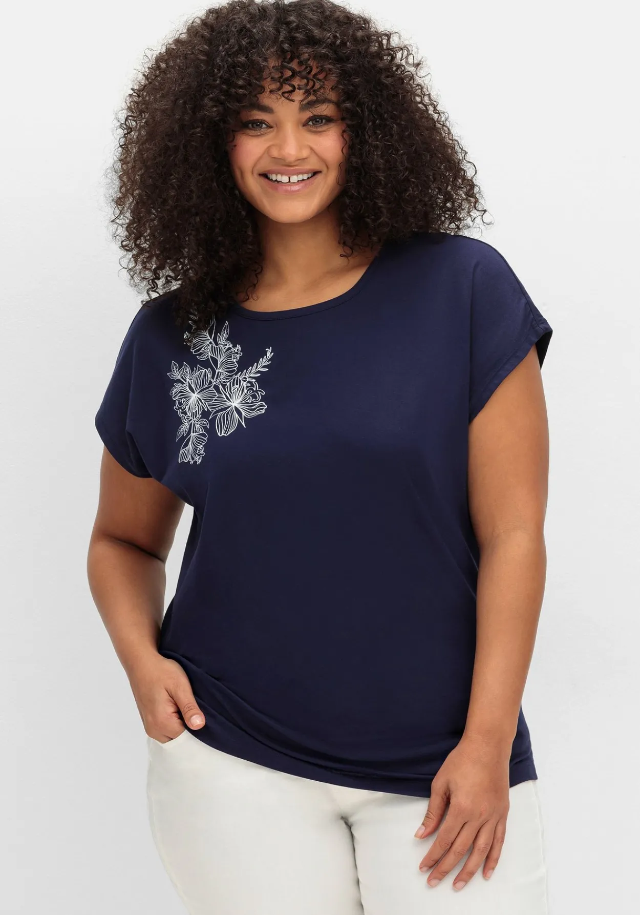 Jerseyshirt mit Blumenprint<sheego Discount
