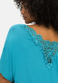 Jerseyshirt mit Einsatz aus Spitze im Nacken<sheego Clearance
