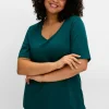 Jerseyshirt mit Rundhalsausschnitt, leicht tailliert<sheego Fashion