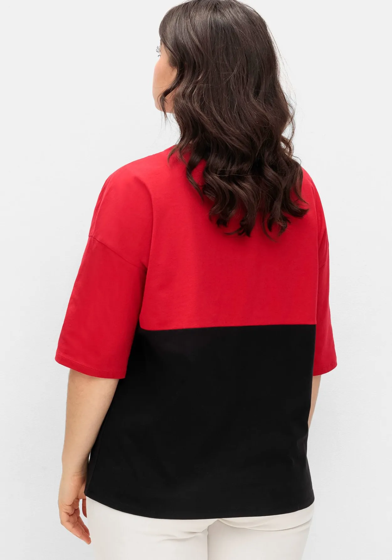 Jerseyshirt mit Stehkragen und Wordingprint<sheego Sale