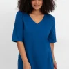 Jerseyshirt mit V-Ausschnitt, leicht tailliert<sheego Outlet