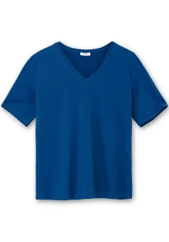 Jerseyshirt mit V-Ausschnitt, leicht tailliert<sheego Outlet