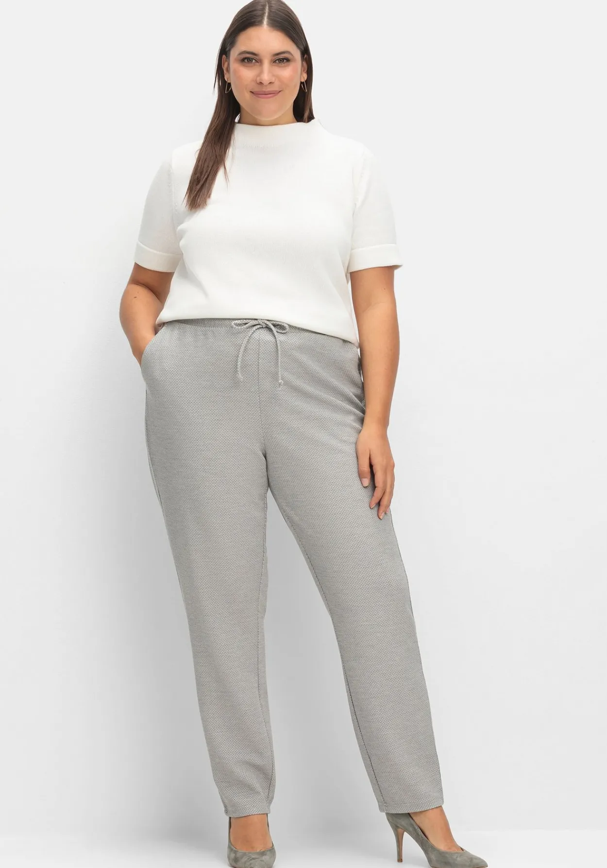 Joggpants in Struktur-Optik, mit Galonstreifen<sheego New