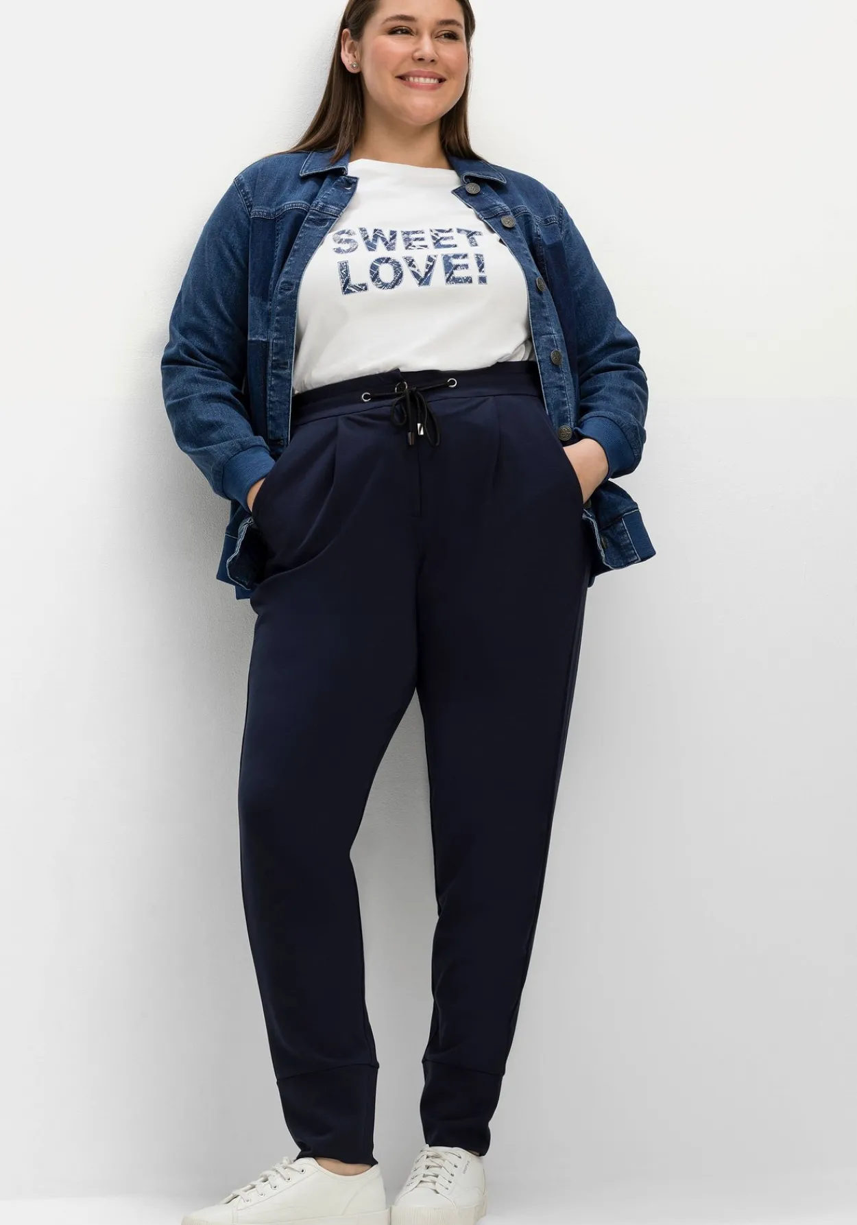 Joggpants mit Schlupfbund, aus Interlock-Qualität<sheego Outlet