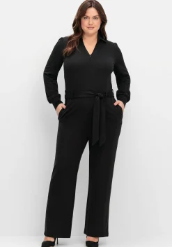Jumpsuit mit Bindegürtel und Reißverschluss vorn<sheego by Joe Browns Discount
