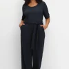Jumpsuit mit Bindegürtel und weitem Bein<sheego by Joe Browns Best