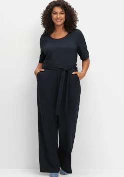 Jumpsuit mit Bindegürtel und weitem Bein<sheego by Joe Browns Best