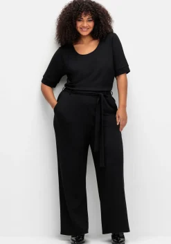 Jumpsuit mit Bindegürtel und weitem Bein<sheego by Joe Browns Sale