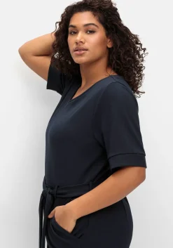 Jumpsuit mit Bindegürtel und weitem Bein<sheego by Joe Browns Best