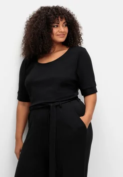 Jumpsuit mit Bindegürtel und weitem Bein<sheego by Joe Browns Sale