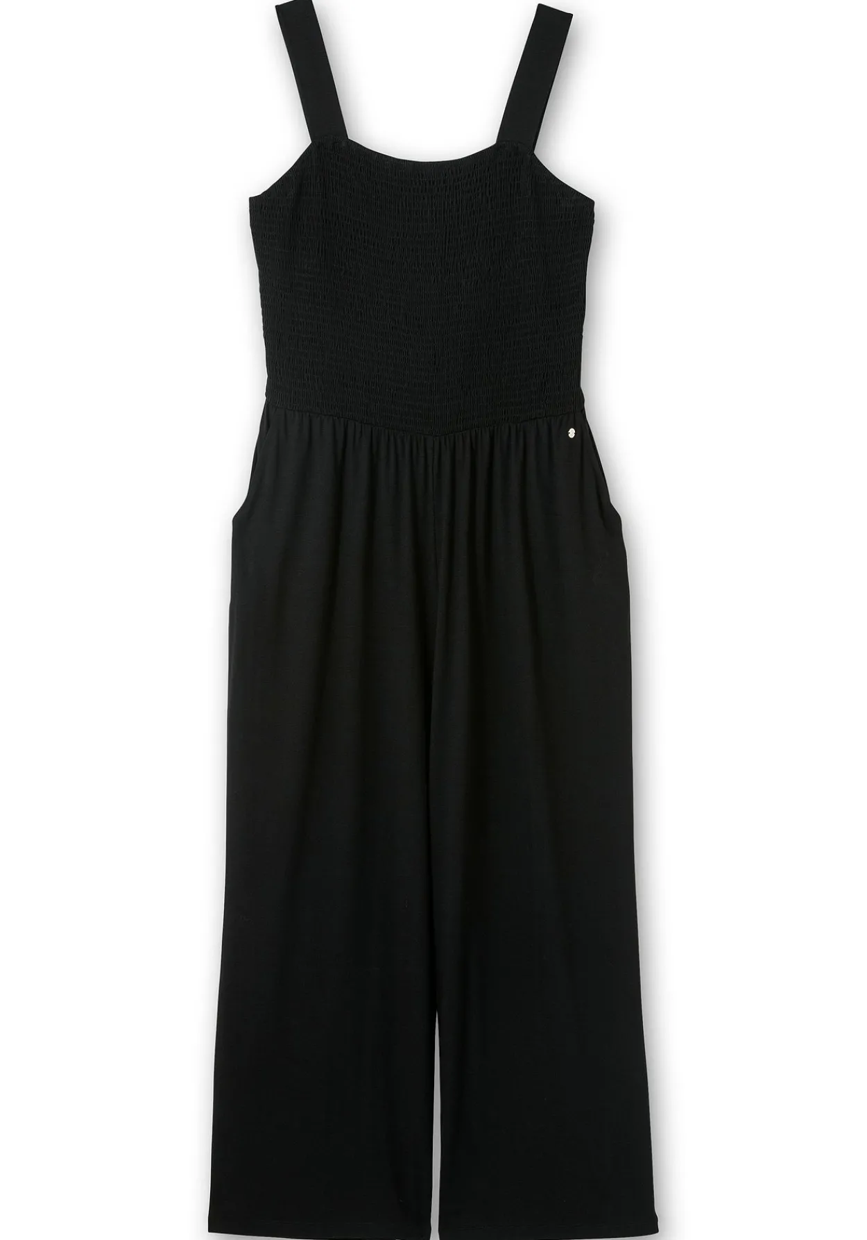 Jumpsuit mit Smok-Oberteil und weitem Bein<sheego Best