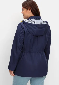 Kapuzenjacke mit Kontrastfutter und Taillen-Tunnelzug<sheego Clearance