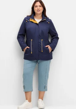Kapuzenjacke mit Kontrastfutter und Taillen-Tunnelzug<sheego Clearance