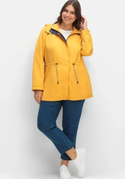 Kapuzenjacke mit Kontrastfutter und Taillen-Tunnelzug<sheego Best