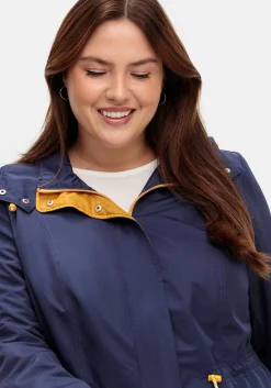 Kapuzenjacke mit Kontrastfutter und Taillen-Tunnelzug<sheego Clearance