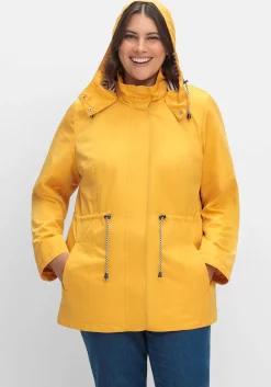 Kapuzenjacke mit Kontrastfutter und Taillen-Tunnelzug<sheego Best