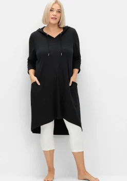 Kapuzenkleid mit Vokuhila-Saum, aus Interlock<sheego Fashion