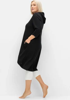 Kapuzenkleid mit Vokuhila-Saum, aus Interlock<sheego Fashion