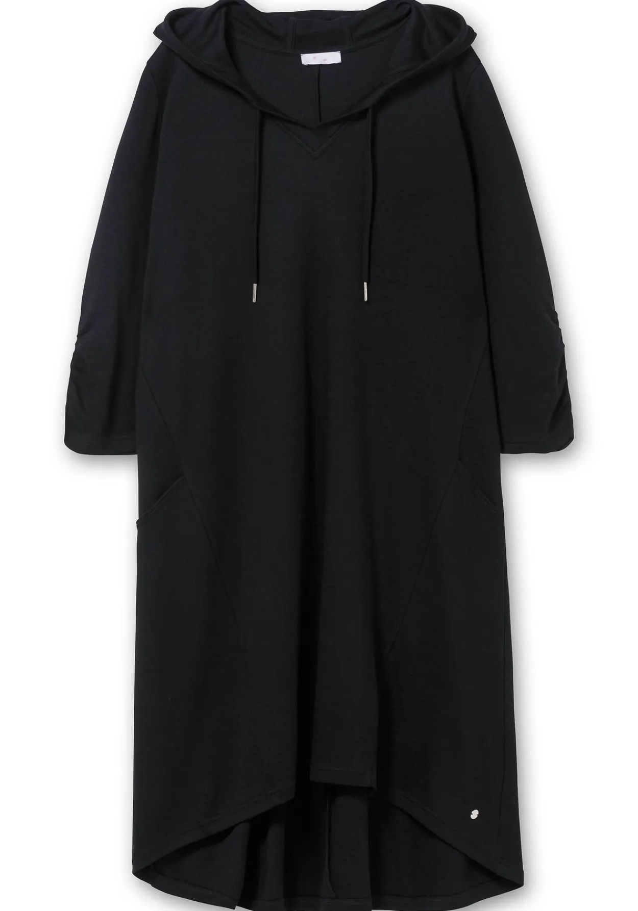 Kapuzenkleid mit Vokuhila-Saum, aus Interlock<sheego Fashion