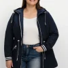 Kapuzenparka mit Kontrastdetails und Taillen-Tunnelzug<sheego Hot