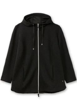 Kapuzen-Sweatjacke in Fischgrät-Struktur<sheego Best
