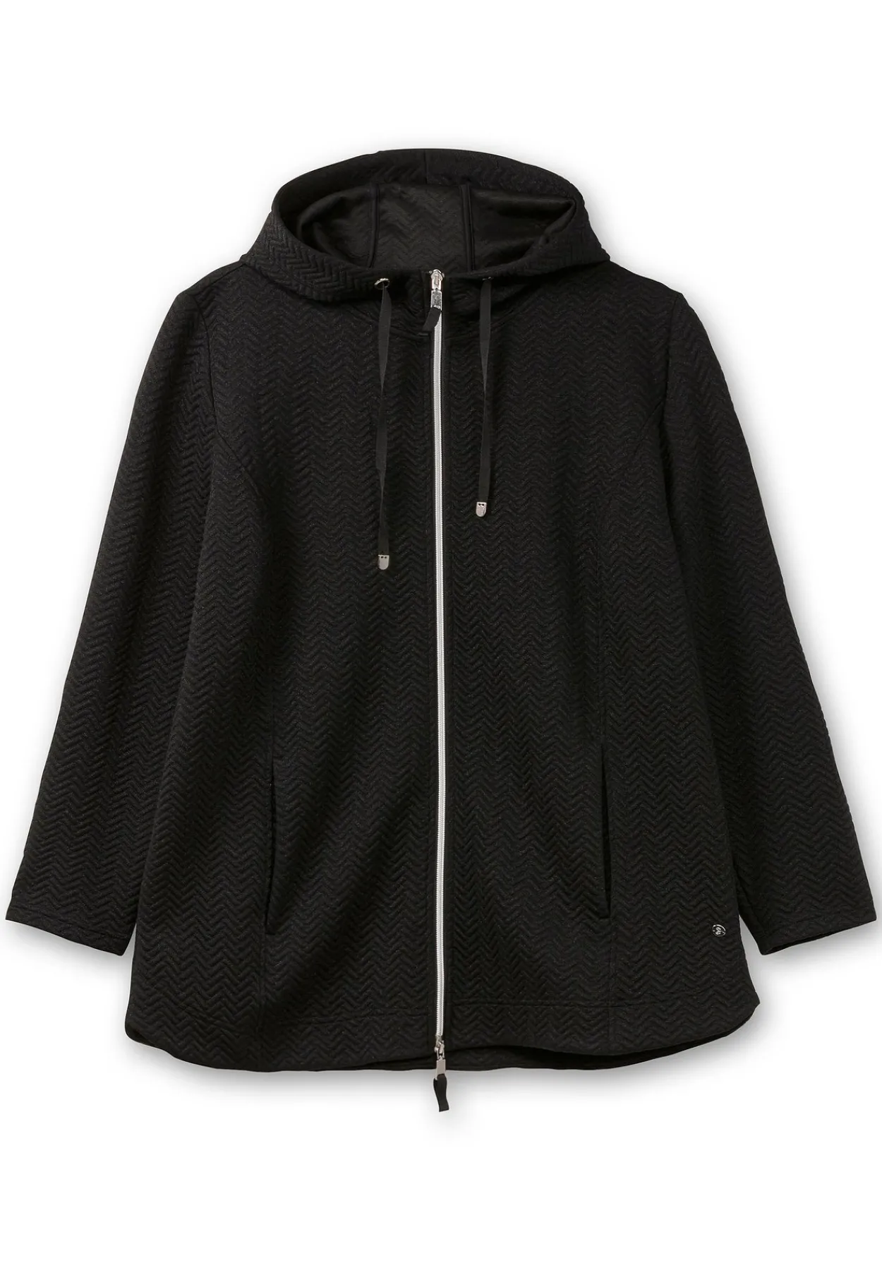 Kapuzen-Sweatjacke in Fischgrät-Struktur<sheego Best