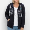 Kapuzensweatjacke mit Print und Kängurutasche<sheego Hot