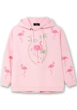Kapuzensweatshirt mit Flamingo-Prints und Glitzersteinen<sheego loves miss goodlife Clearance