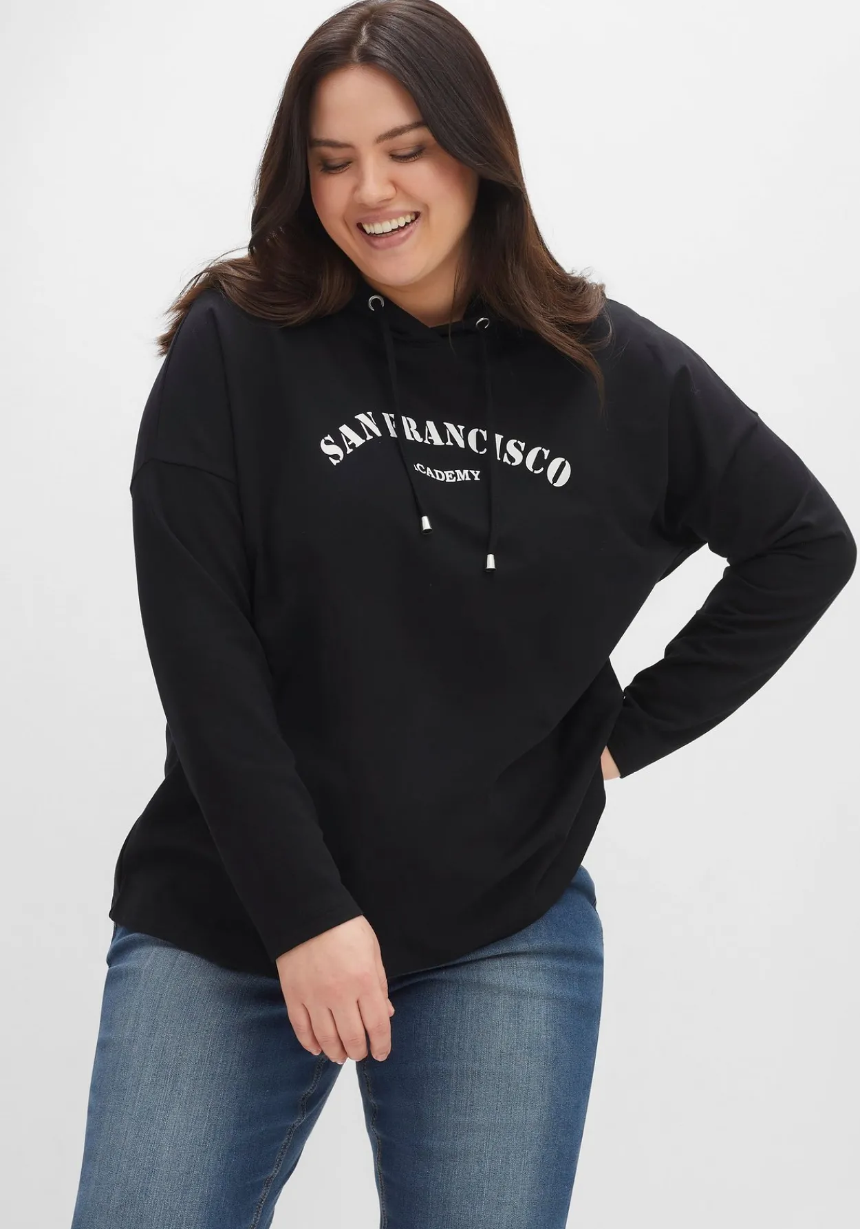 Kapuzensweatshirt mit Frontdruck, in A-Linie<sheego Best