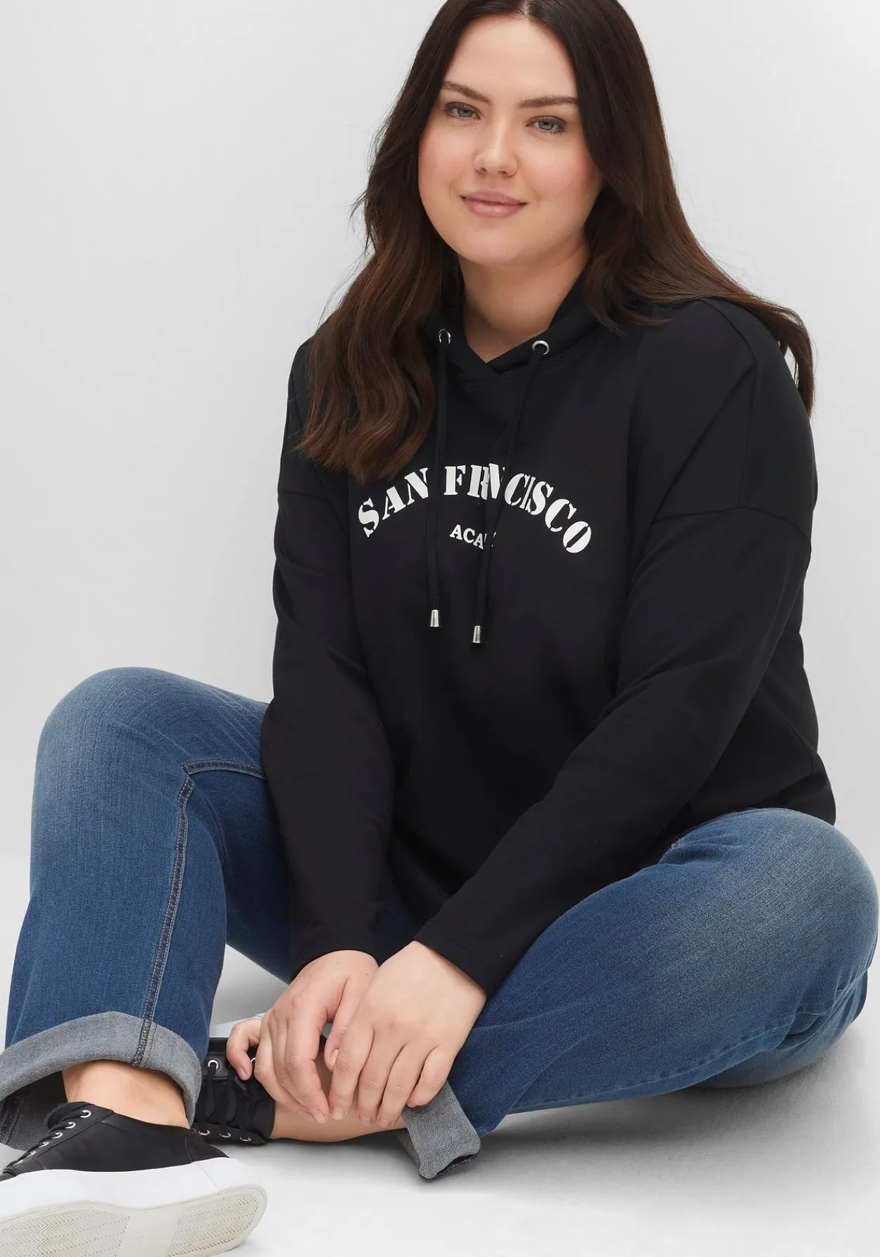 Kapuzensweatshirt mit Frontdruck, in A-Linie<sheego Best