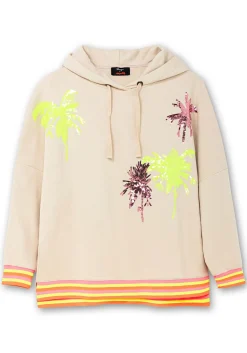 Kapuzensweatshirt mit Palmenprints und Ringelbündchen<sheego loves miss goodlife Fashion