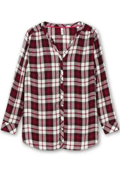 Karierte Bluse mit Rundhalsausschnitt<sheego Clearance