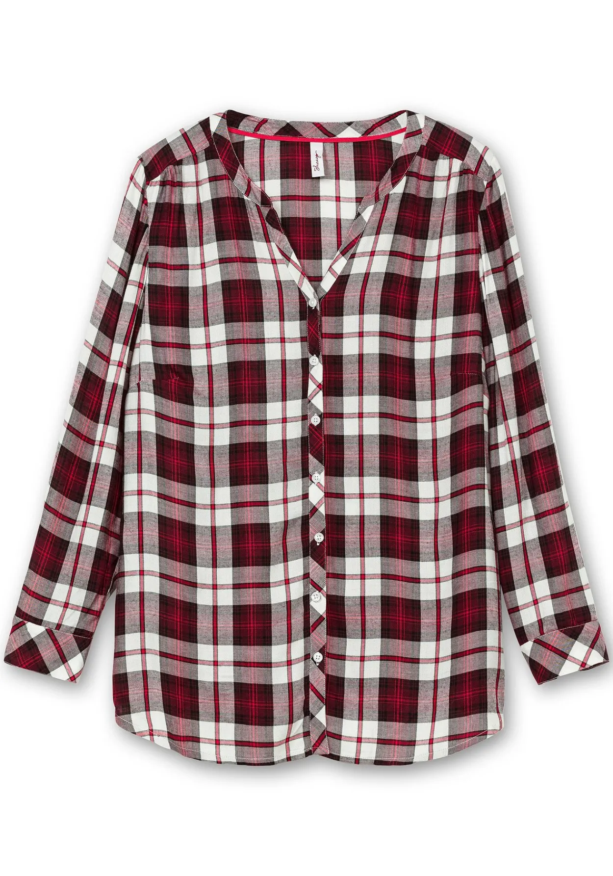 Karierte Bluse mit Rundhalsausschnitt<sheego Clearance