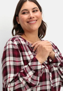 Karierte Bluse mit Rundhalsausschnitt<sheego Clearance