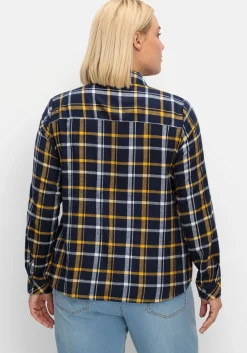 Karierte Flanellbluse mit Krempelärmeln<sheego New