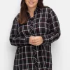 Karierte Longbluse mit Seitenschlitzen<sheego Discount