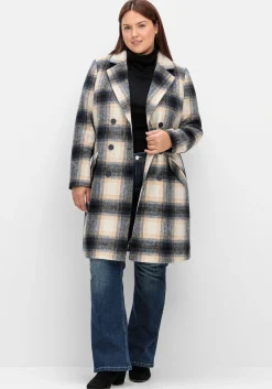 Karierter Kurzmantel mit Wolle<sheego by Joe Browns Outlet