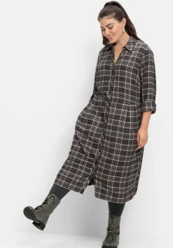Kariertes Blusenkleid mit Taillennaht<sheego Fashion