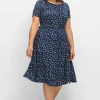 Kleid aus Crêpe, mit Bindeband im Rücken<sheego Online