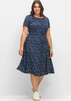 Kleid aus Crêpe, mit Bindeband im Rücken<sheego Online