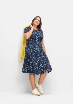 Kleid aus Crêpe, mit Bindeband im Rücken<sheego Online
