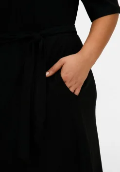 Kleid aus Crêpe, mit Bindegürtel und Taschen<sheego Clearance