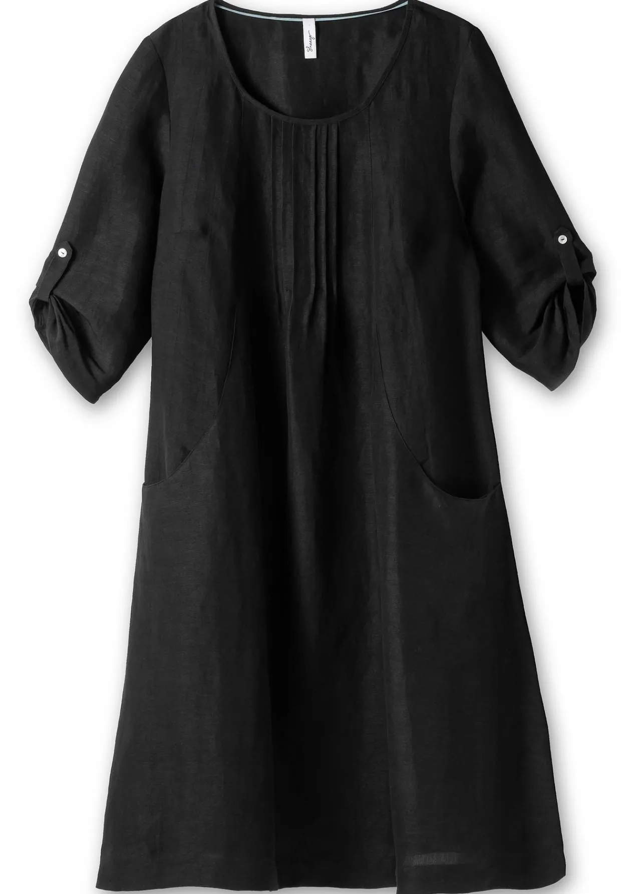Kleid in A-Linie mit 3/4-Ärmeln, aus Leinen-Viskose-Mix<sheego Discount