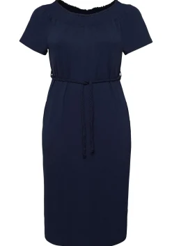 Kleid mit Bindeband und Carmenausschnitt<sheego Online