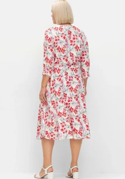 Kleid mit Blütenprint und Taillen-Tunnelzug<sheego Best
