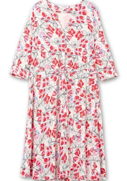 Kleid mit Blütenprint und Taillen-Tunnelzug<sheego Best