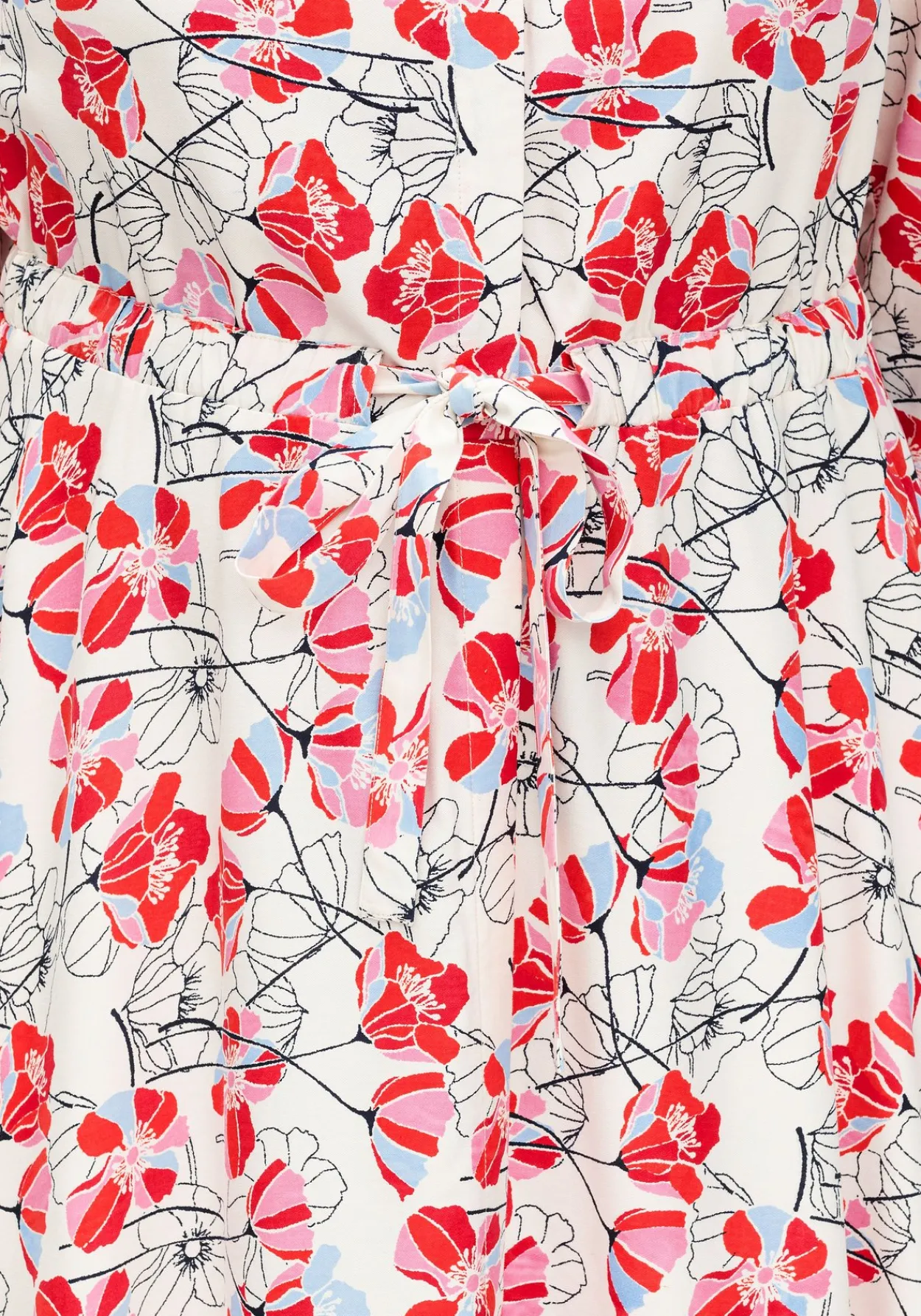 Kleid mit Blütenprint und Taillen-Tunnelzug<sheego Best