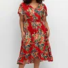 Kleid mit Blumendruck und Volantärmeln<sheego by Joe Browns Fashion