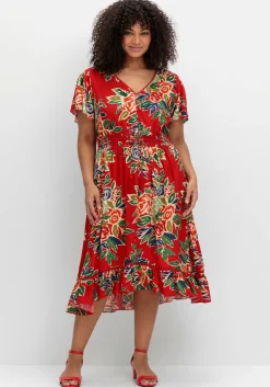 Kleid mit Blumendruck und Volantärmeln<sheego by Joe Browns Fashion